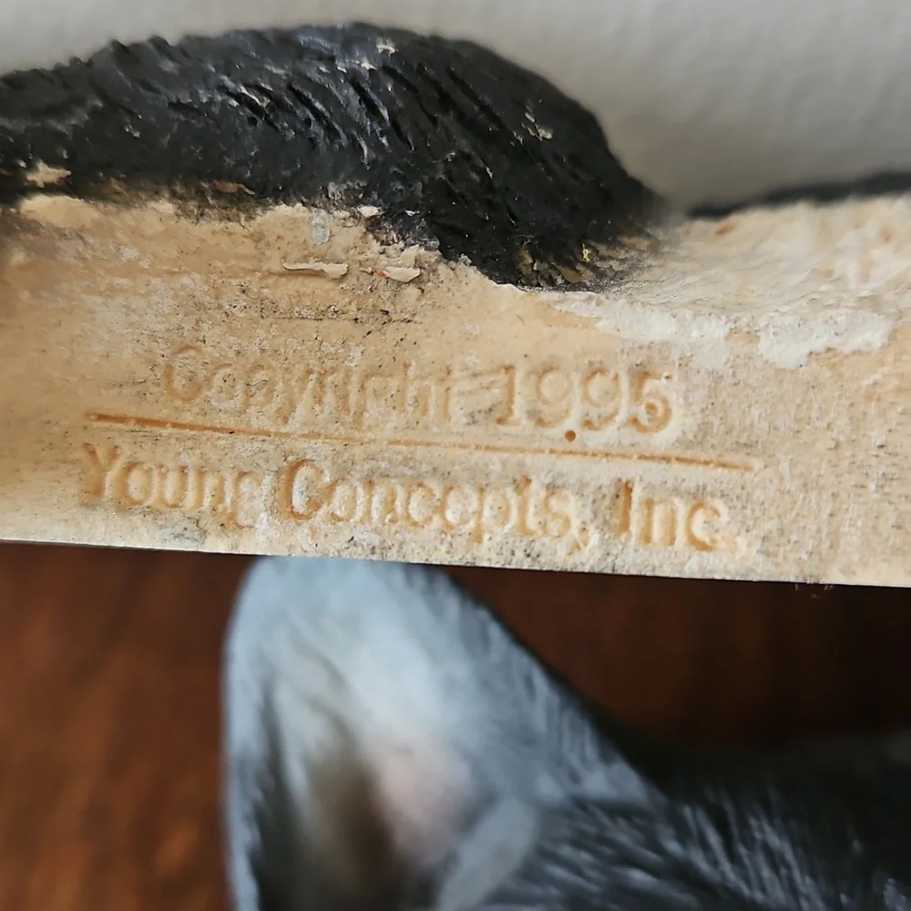 Vintage 90's Door Topper Or Shelf Sitter Tuxedo Cats By CBC & Young Concepts - Picture 8 of 16
